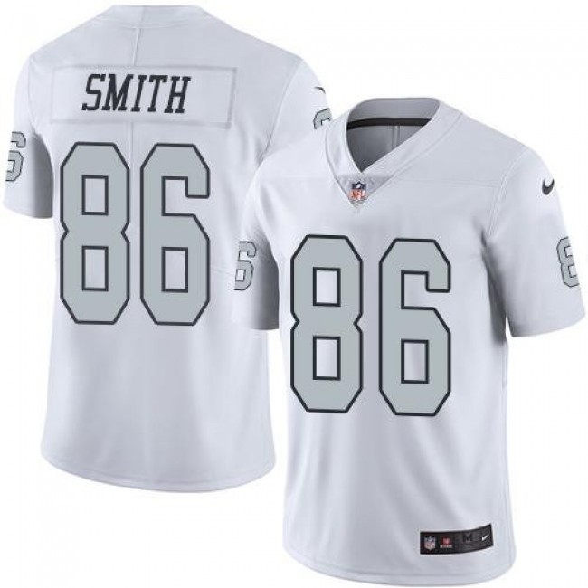 Nike Raiders #86 Lee Smith White Men's Stitched NFL Limited Rush Jersey