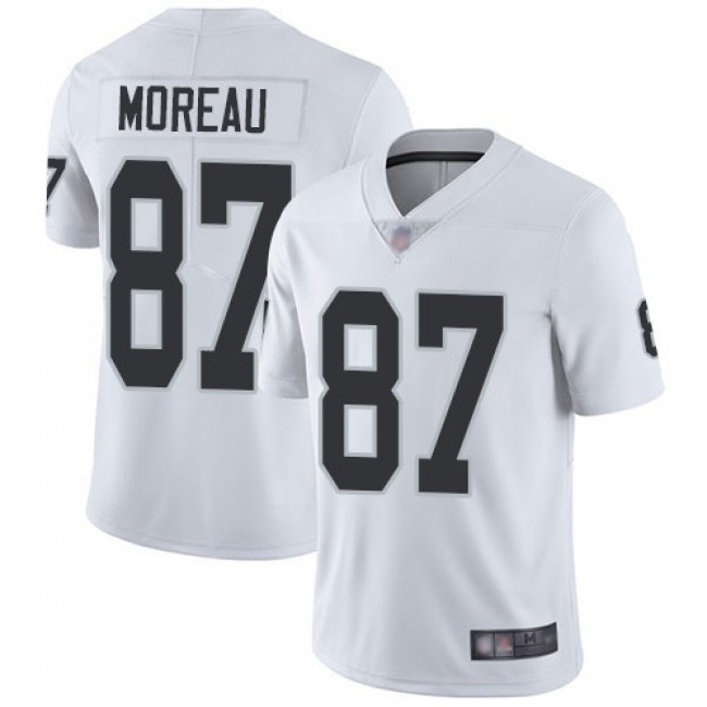 Nike Raiders #87 Foster Moreau White Men's Stitched NFL Vapor Untouchable Limited Jersey