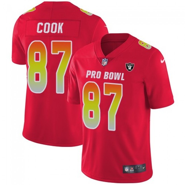 Nike Raiders #87 Jared Cook Red Men's Stitched NFL Limited AFC 2019 Pro Bowl Jersey