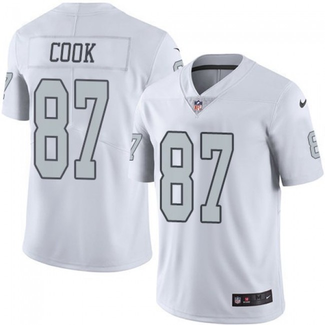 Nike Raiders #87 Jared Cook White Men's Stitched NFL Limited Rush Jersey