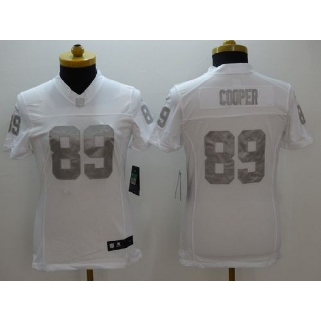 Women's Raiders #89 Amari Cooper White Stitched NFL Limited Platinum Jersey