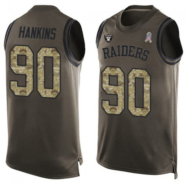 Nike Raiders #90 Johnathan Hankins Green Men's Stitched NFL Limited Salute To Service Tank Top Jersey