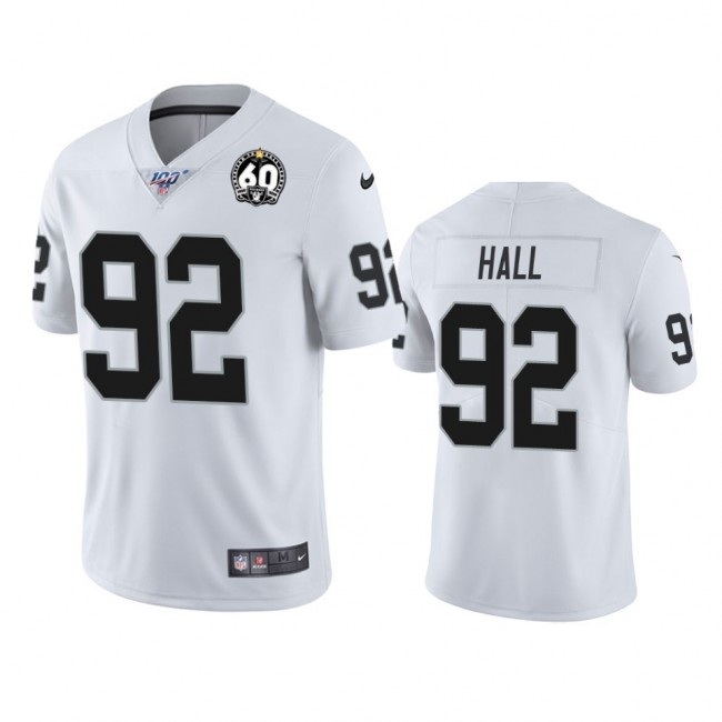 العاب سيارات ريموت NFL Jersey 5xl-Nike Raiders #92 P.J. Hall White 60th Anniversary ... العاب سيارات ريموت