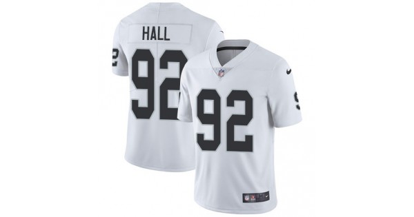 من الألياف الطبيعية NFL Jersey Fabulous Collection-Nike Raiders #92 P.J. Hall White ... من الألياف الطبيعية