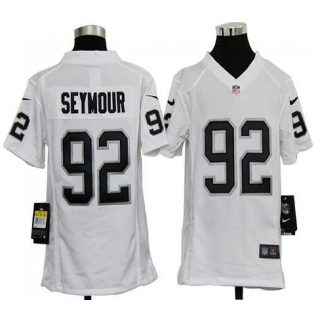 Las Vegas Raiders #92 Richard Seymour White Youth Stitched NFL Elite Jersey