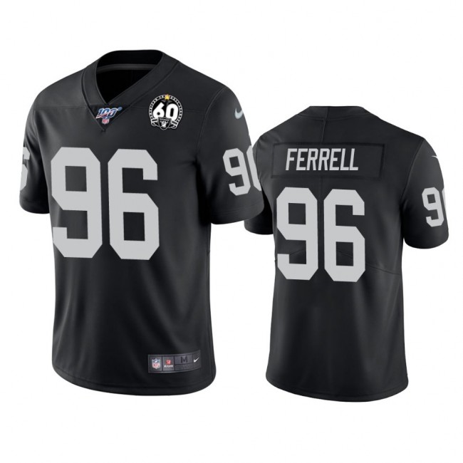 Nike Raiders #96 Clelin Ferrell Black 60th Anniversary Vapor Limited Stitched NFL 100th Season Jersey