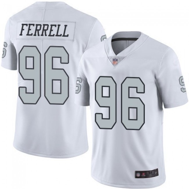 Nike Raiders #96 Clelin Ferrell White Men's Stitched NFL Limited Rush Jersey