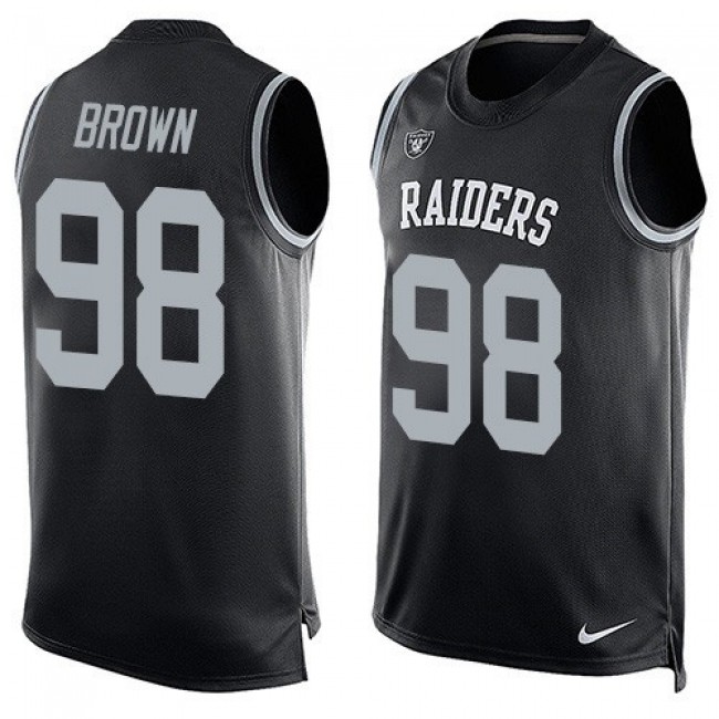 Nike Raiders #98 Trent Brown Black Team Color Men's Stitched NFL Limited Tank Top Jersey