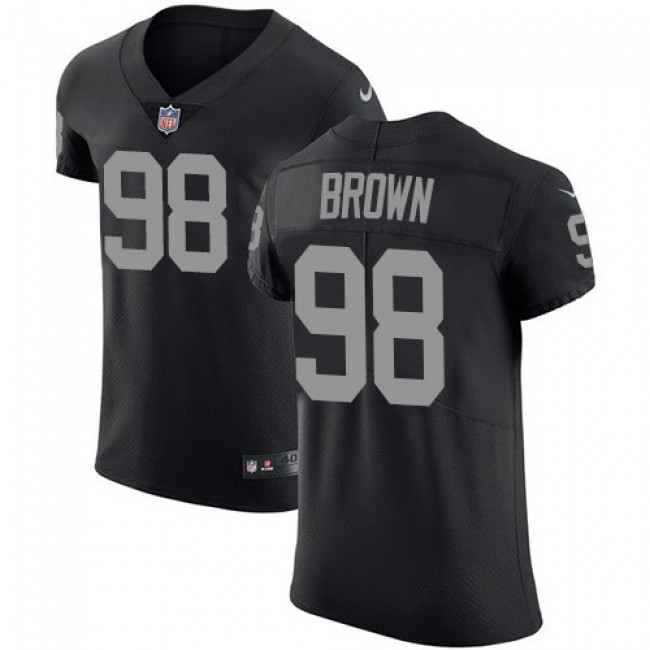 Nike Raiders #98 Trent Brown Black Team Color Men's Stitched NFL Vapor Untouchable Elite Jersey