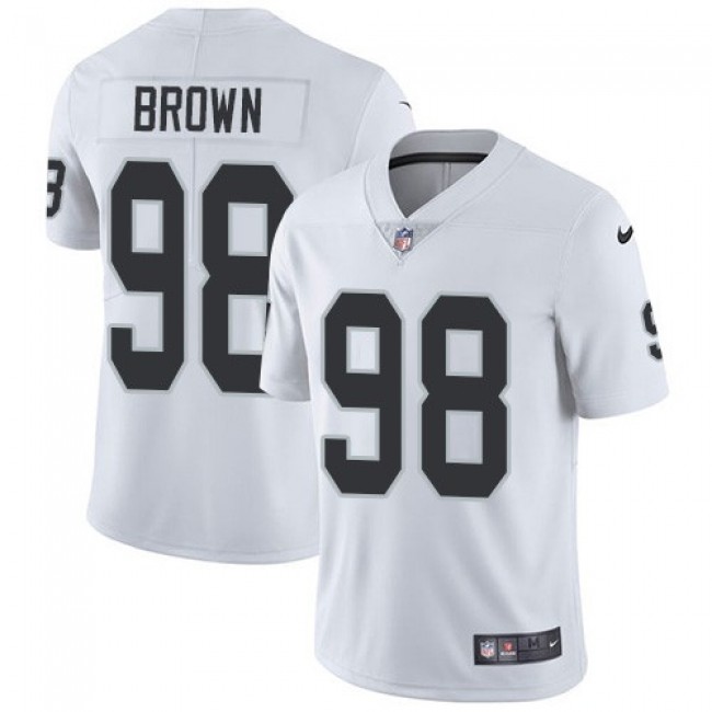 Nike Raiders #98 Trent Brown White Men's Stitched NFL Vapor Untouchable Limited Jersey