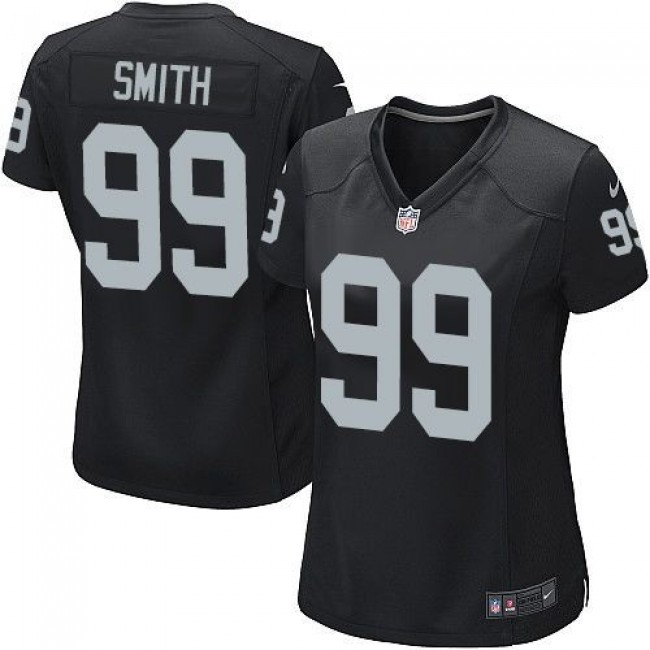 Women's Raiders #99 Aldon Smith Black Team Color Stitched NFL Elite Jersey