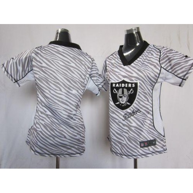 Women's Raiders Blank Zebra Stitched NFL Elite Jersey