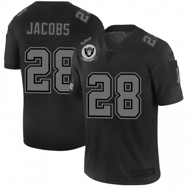 Raiders #28 Josh Jacobs Men's Nike Black 2019 Salute to Service Limited Stitched NFL Jersey