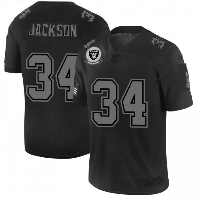Raiders #34 Bo Jackson Men's Nike Black 2019 Salute to Service Limited Stitched NFL Jersey