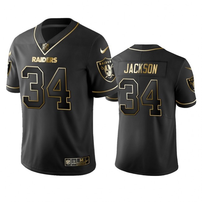 Raiders #34 Bo Jackson Men's Stitched NFL Vapor Untouchable Limited Black Golden Jersey