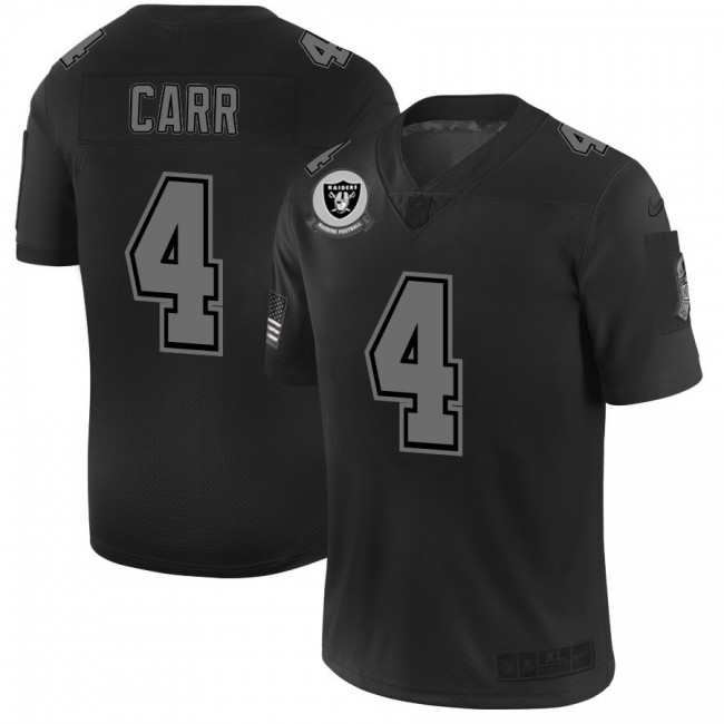 Raiders #4 Derek Carr Men's Nike Black 2019 Salute to Service Limited Stitched NFL Jersey