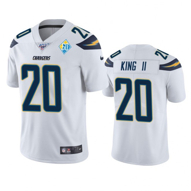 Los Angeles Chargers #20 Desmond King White 60th Anniversary Vapor Limited NFL Jersey