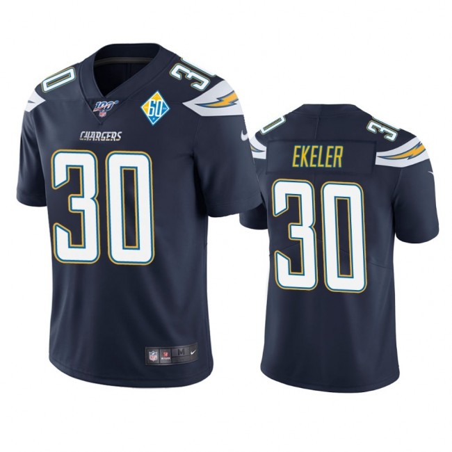 Los Angeles Chargers #30 Austin Ekeler Navy 60th Anniversary Vapor Limited NFL Jersey