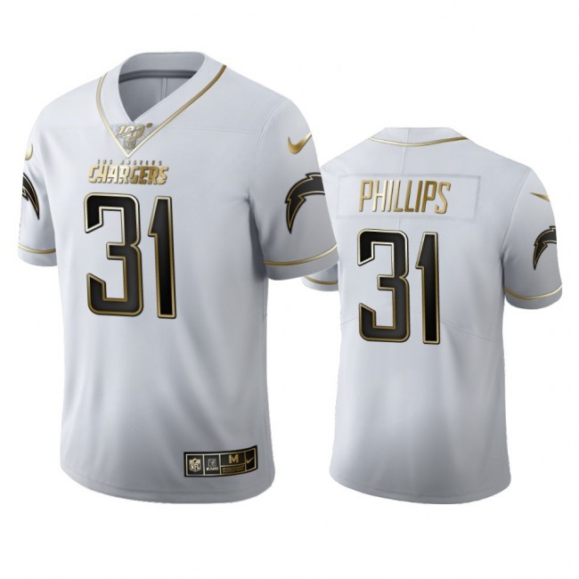 Los Angeles Chargers #31 Adrian Phillips Men's Nike White Golden Edition Vapor Limited NFL 100 Jersey