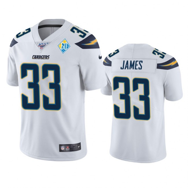 Los Angeles Chargers #33 Derwin James White 60th Anniversary Vapor Limited NFL Jersey