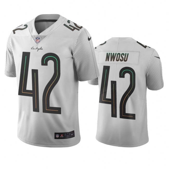 Los Angeles Chargers #42 Uchenna Nwosu White Vapor Limited City Edition NFL Jersey