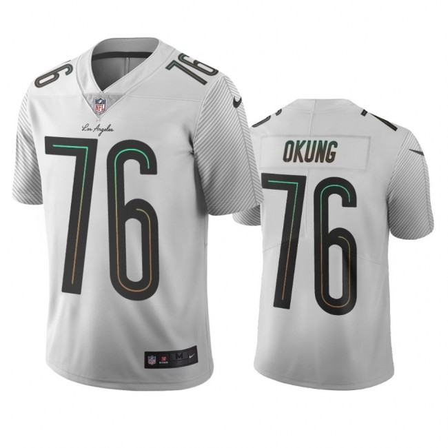 Los Angeles Chargers #76 Russell Okung White Vapor Limited City Edition NFL Jersey