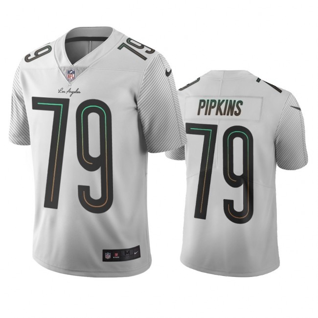 Los Angeles Chargers #79 Trey Pipkins White Vapor Limited City Edition NFL Jersey