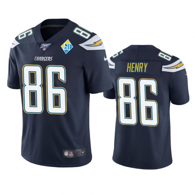 Los Angeles Chargers #86 Hunter Henry Navy 60th Anniversary Vapor Limited NFL Jersey