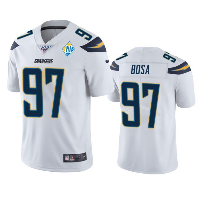 Los Angeles Chargers #97 Joey Bosa White 60th Anniversary Vapor Limited NFL Jersey