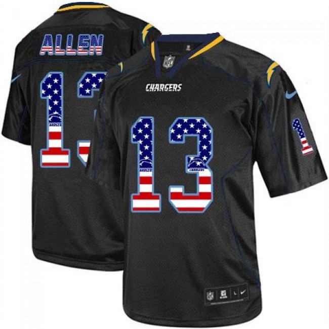 Nike Chargers #13 Keenan Allen Black Men's Stitched NFL Elite USA Flag Fashion Jersey