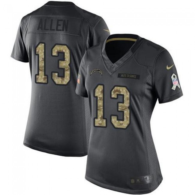 Women's Chargers #13 Keenan Allen Black Stitched NFL Limited 2016 Salute to Service Jersey