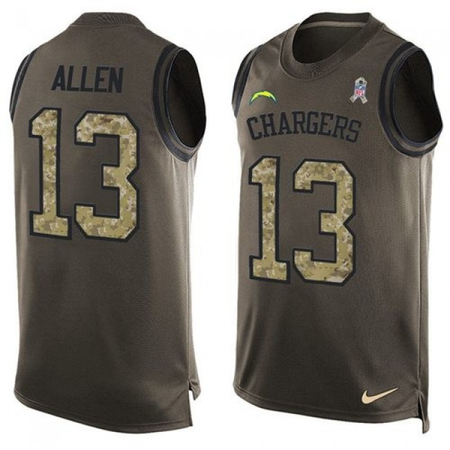 Nike Chargers #13 Keenan Allen Green Men's Stitched NFL Limited Salute To Service Tank Top Jersey