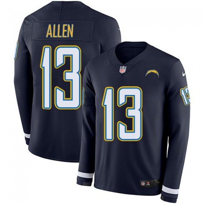 Nike Chargers #13 Keenan Allen Navy Blue Team Color Men's Stitched NFL Limited Therma Long Sleeve Jersey