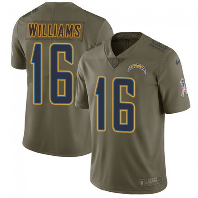 Los Angeles Chargers #16 Tyrell Williams Olive Youth Stitched NFL Limited 2017 Salute to Service Jersey