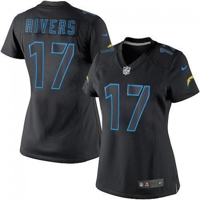 Women's Chargers #17 Philip Rivers Black Impact Stitched NFL Limited Jersey