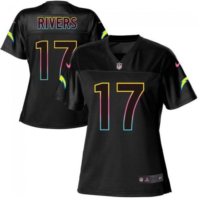 Women's Chargers #17 Philip Rivers Black NFL Game Jersey
