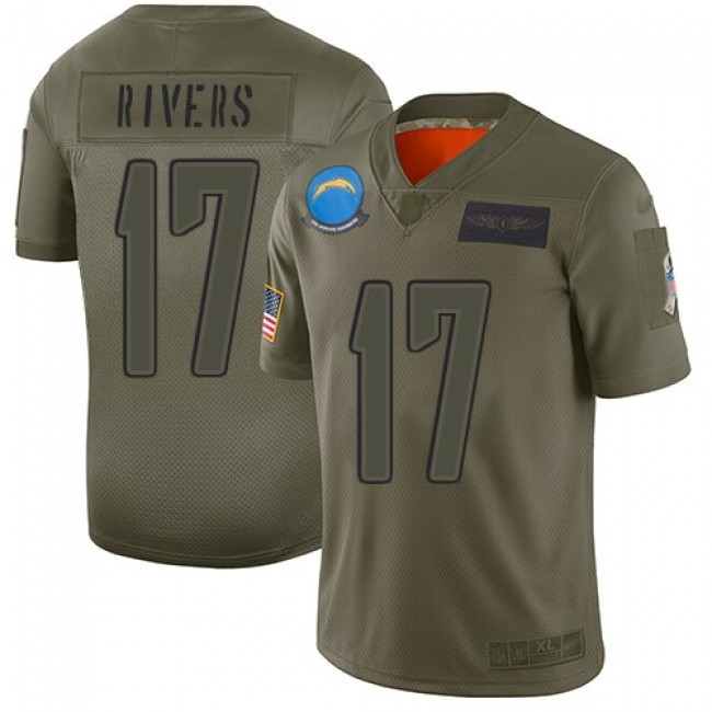 Nike Chargers #17 Philip Rivers Camo Men's Stitched NFL Limited 2019 Salute To Service Jersey
