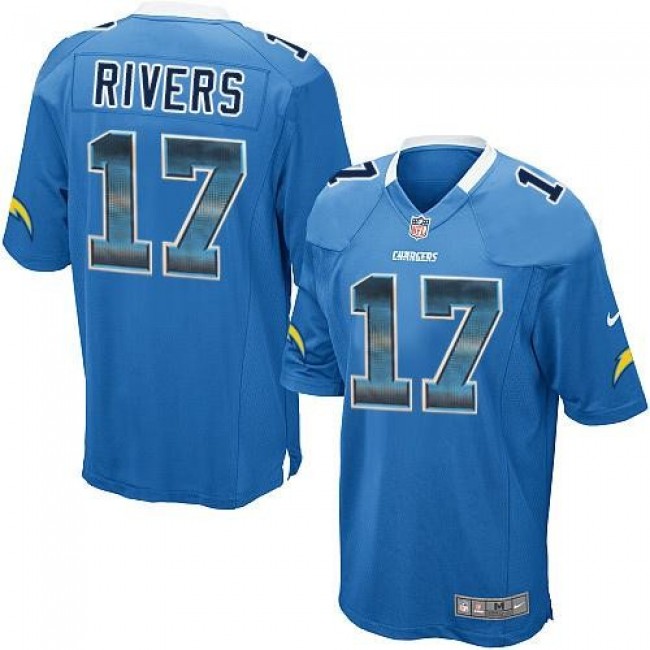 Nike Chargers #17 Philip Rivers Electric Blue Alternate Men's Stitched NFL Limited Strobe Jersey
