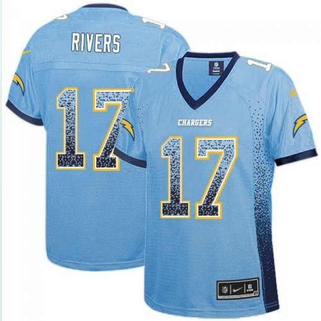 Women's Chargers #17 Philip Rivers Electric Blue Alternate Stitched NFL Elite Drift Jersey