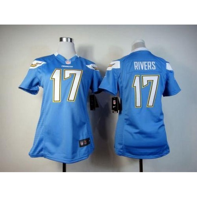 Women's Chargers #17 Philip Rivers Electric Blue Alternate Stitched NFL Elite Jersey