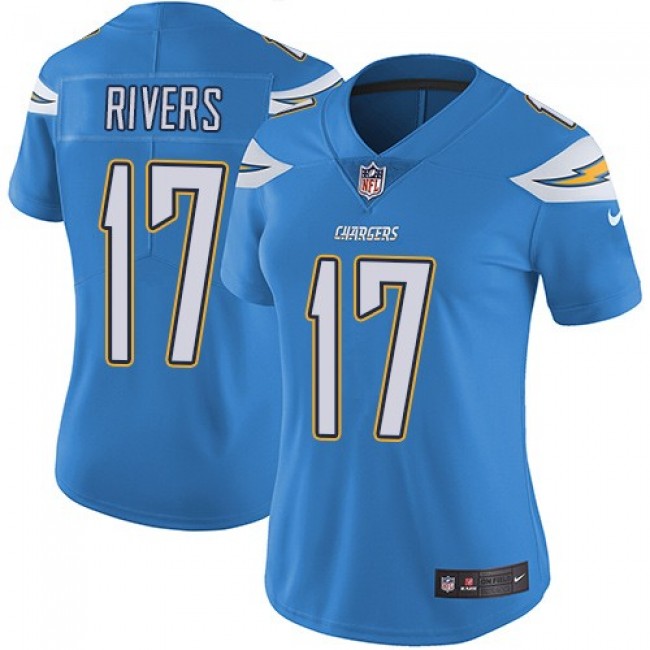 Women's Chargers #17 Philip Rivers Electric Blue Alternate Stitched NFL Vapor Untouchable Limited Jersey