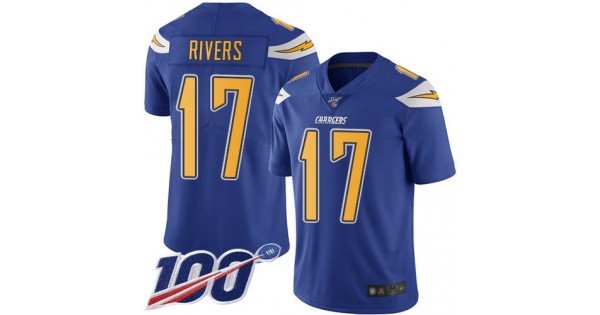 يا ابي Chargers #17 Philip Rivers Electric Blue Men's Stitched Football Limited Rush 100th Season Jersey مكيف  سبليت