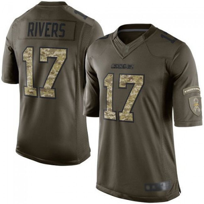 Nike Chargers #17 Philip Rivers Green Men's Stitched NFL Limited 2015 Salute to Service Jersey