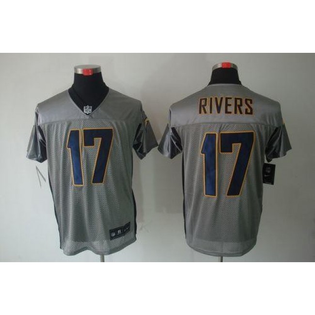Nike Chargers #17 Philip Rivers Grey Shadow Men's Stitched NFL Elite Jersey