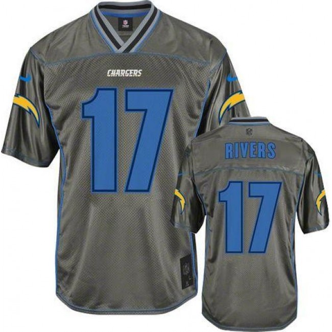 Los Angeles Chargers #17 Philip Rivers Grey Youth Stitched NFL Elite Vapor Jersey