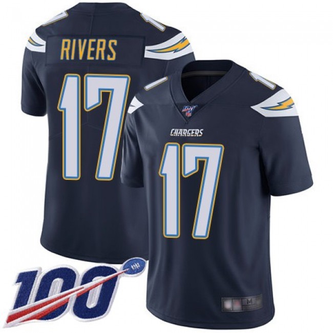 Nike Chargers #17 Philip Rivers Navy Blue Team Color Men's Stitched NFL 100th Season Vapor Limited Jersey