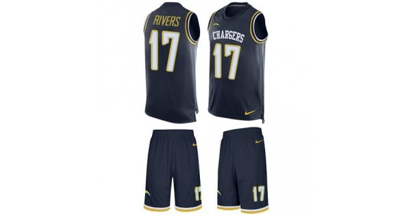 الم عضلات البطن Nike Chargers #17 Philip Rivers Navy Blue Team Color Men's Stitched NFL Limited Tank Top Suit Jersey الم عضلات البطن