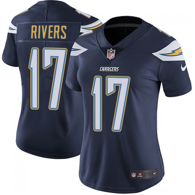 Women's Chargers #17 Philip Rivers Navy Blue Team Color Stitched NFL Vapor Untouchable Limited Jersey