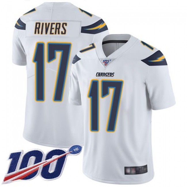 Nike Chargers #17 Philip Rivers White Men's Stitched NFL 100th Season Vapor Limited Jersey