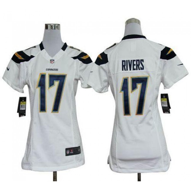 Women's Chargers #17 Philip Rivers White Stitched NFL Elite Jersey